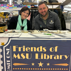 Friends board members at the Open House welcome table